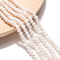 Fils de perles de culture d'eau douce naturelles, blanc crémeux, 4-5mm