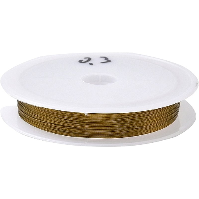 Fil en acier Tiger Tail pour la fabrication de bijoux, doré, 0.3mm, 65.62 pieds — Chaînes, fils et cordons