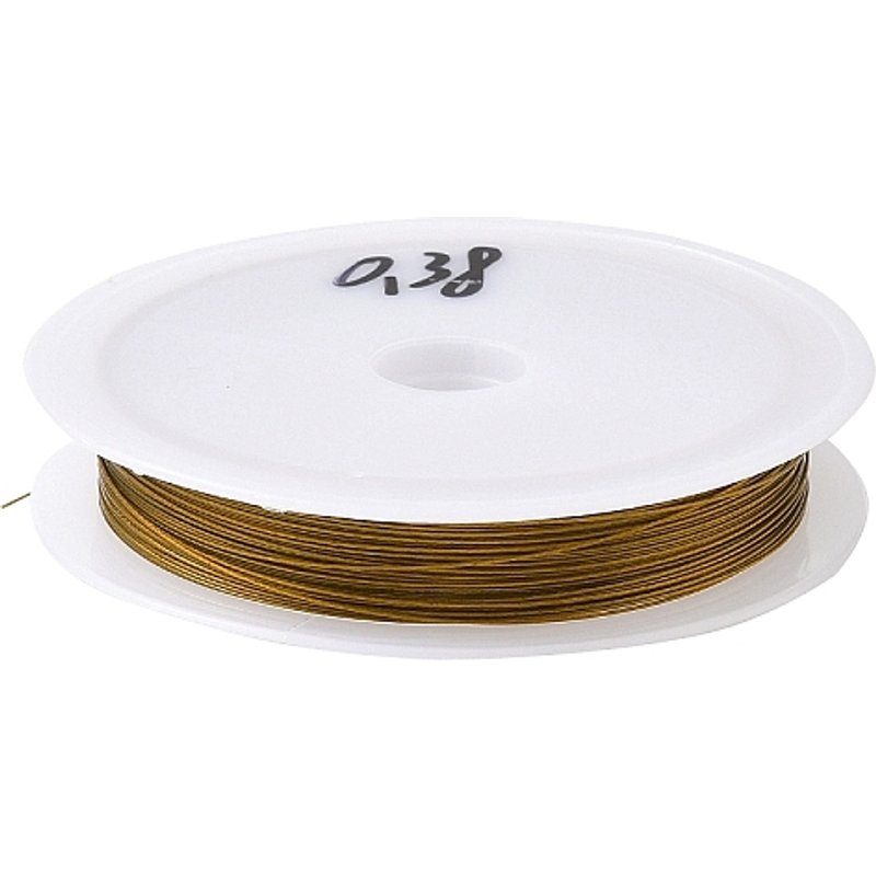 Fil d'acier Tiger Tail pour la fabrication de bijoux DIY, doré, 0,38 mm, 20 m — Chaînes, fils et cordons