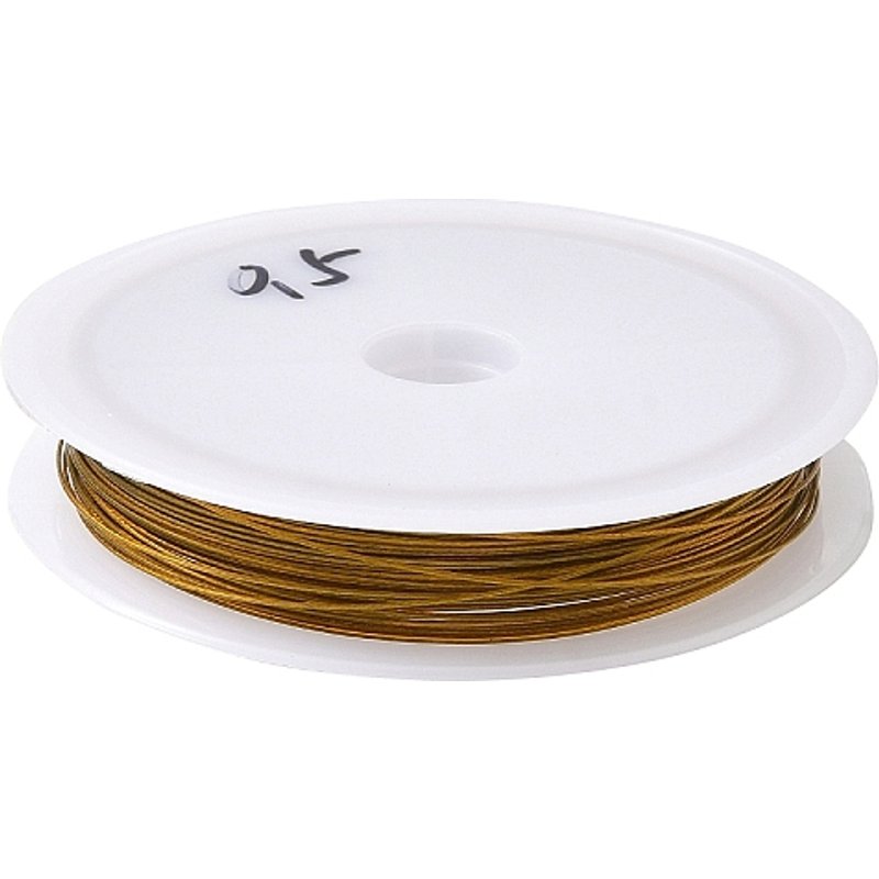 Fil en Acier Tiger Tail pour Création de Bijoux DIY, Doré, 0.5mm — Chaînes, fils et cordons