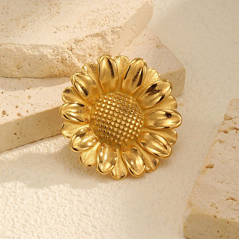 304 Stainless Steel Daisy Lapel Pin Backs for Women, 35mm — Brooches