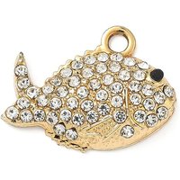 Pendentif en alliage de rhinestones en forme de baleine dorée 15x21mm — Breloques et pendentifs