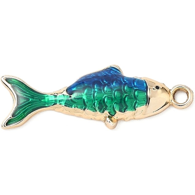 Pendentif en Émail d'Alliage Poisson Doré avec Trou de 2,3mm — Breloques et pendentifs