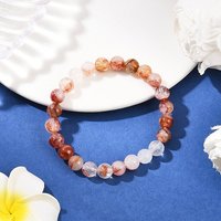 Bracelet Élastique en Quartz Hématoïde Rouge pour Femmes — Bracelet Femme