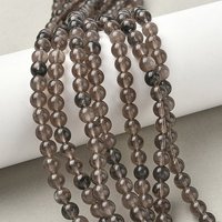 Fil de perles d'obsidienne naturelle Ice, rond, café, 6mm, 66pcs