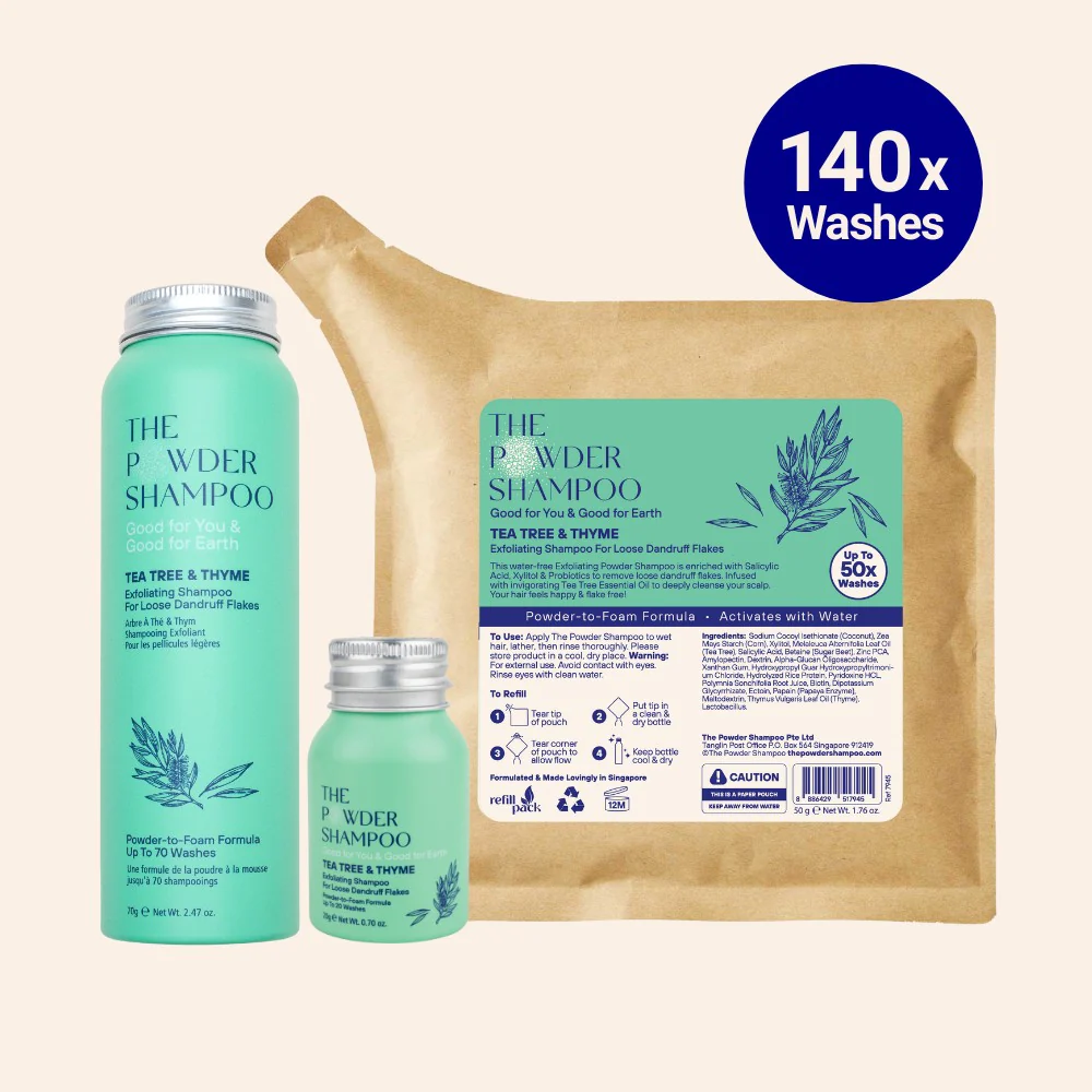 Starter Kit (140x Washes) - Exfoliating Shampoo For Loose Dandruff Flakes Tea Tree & Salicylic Acid — Shampoo