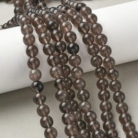 Brins de Perles d'Obsidienne Glacée Naturelle, Ronde, Café, 8mm