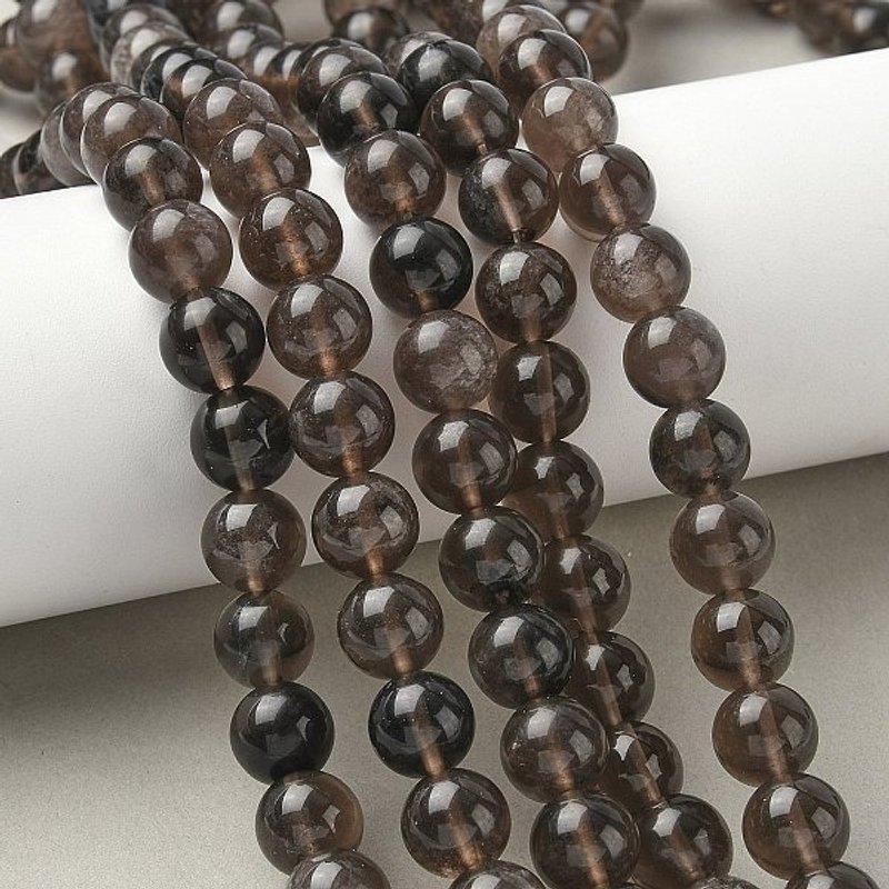 Fils de perles d'obsidienne naturelle Ice, rond, café, 10mm — Perles à bijoux