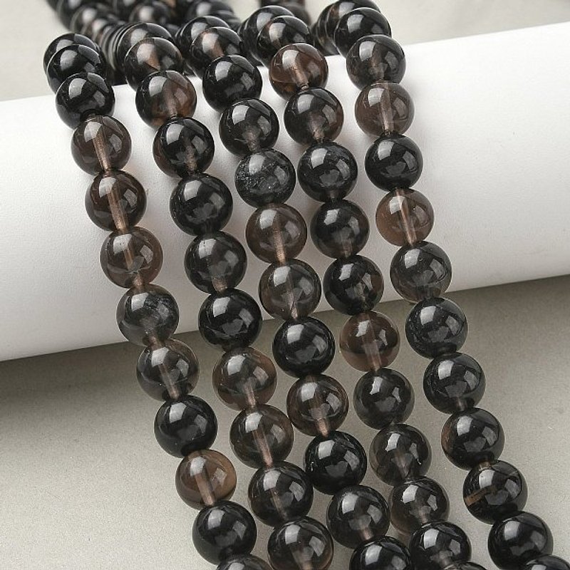 Brins de Perles d'Obsidienne Glacée Naturelle, Rondes, Brun Coco, 10mm — Perles à bijoux