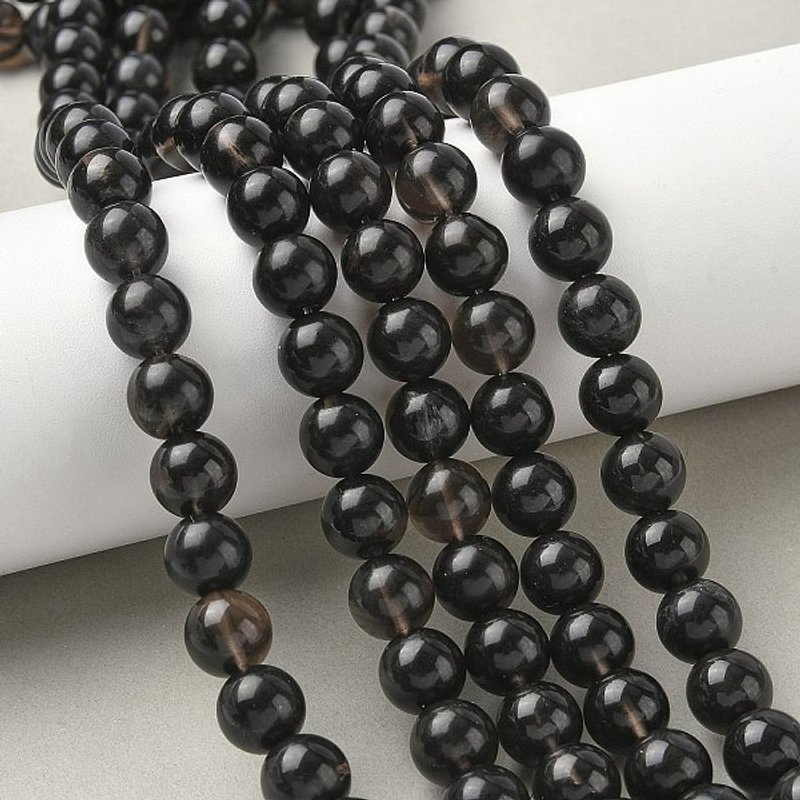 Brins de perles d'obsidienne naturelle Ice, rondes noires, 10mm, 14.76''-14.96 — Perles à bijoux