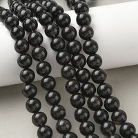 Brins de perles d'obsidienne naturelle Ice, rondes noires, 10mm