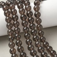 Brins de perles d'obsidienne naturelle Ice, rondes, café, 10mm