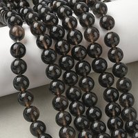 Brins de perles d'obsidienne naturelle, rondes, brun noix de coco, 10mm — Perles à bijoux
