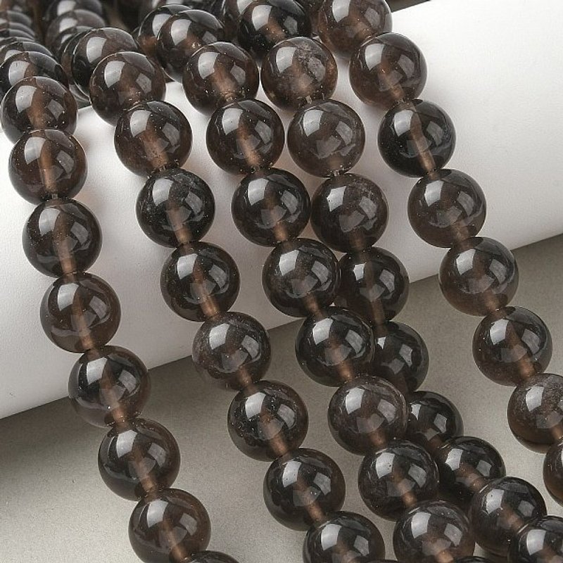 Fils de Perles d'Obsidienne Glacée Naturelle, Ronde Café, 12mm — Perles à bijoux