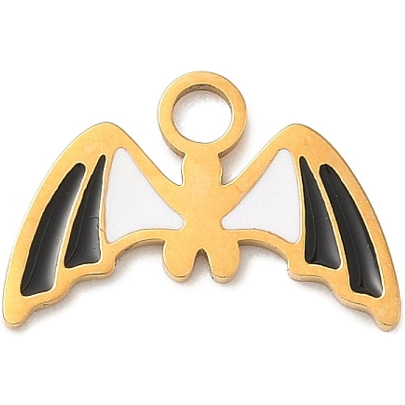 304 Stainless Steel Enamel Halloween Bat Pendant — Charms & Pendants