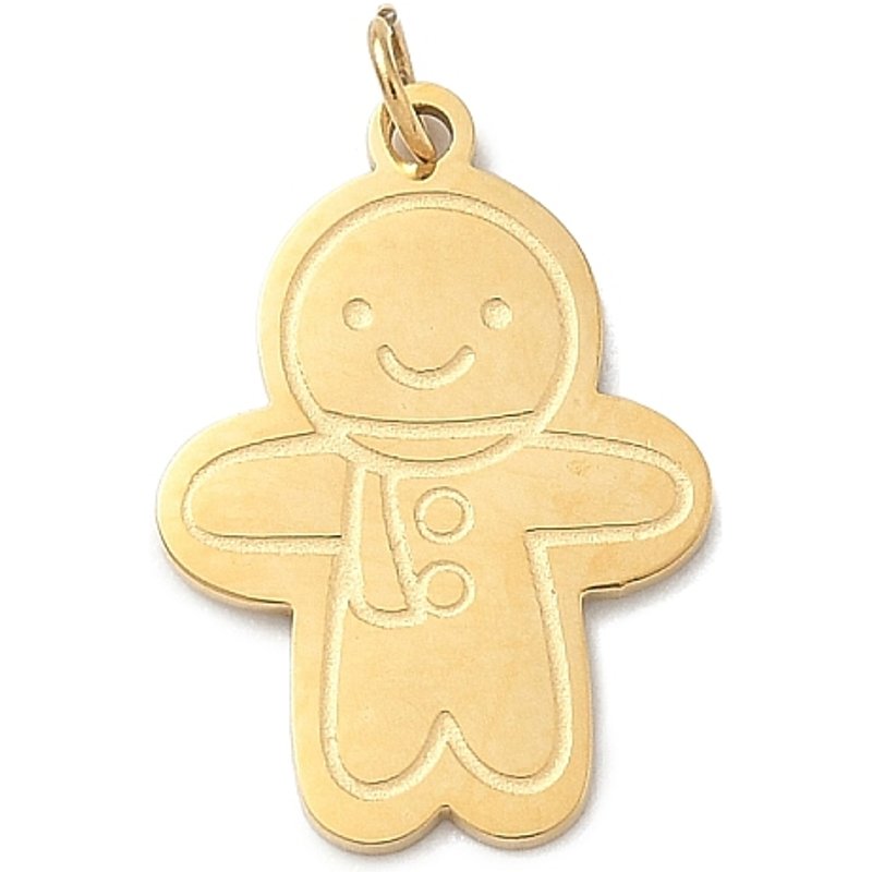 Christmas Gingerbread Man Pendant in 304 Stainless Steel — Charms & Pendants