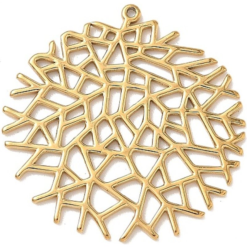 Charms Flocon en Acier Inoxydable 304, Doré, 30x29.5mm — Breloques et pendentifs