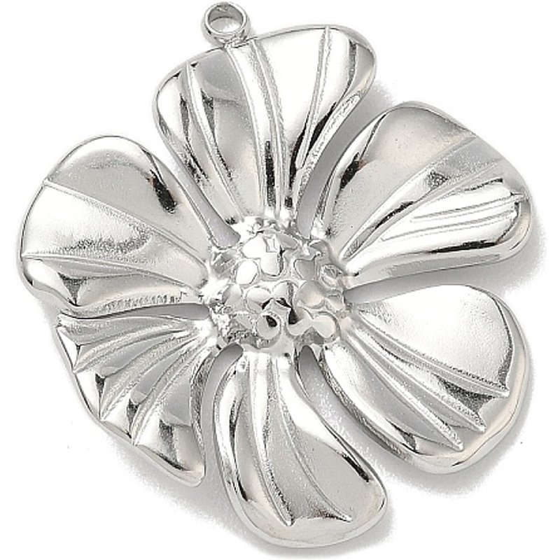 Charms en Acier Inoxydable 304, Fleurs, 28x25x3mm avec Trou de 1.5mm — Breloques et pendentifs