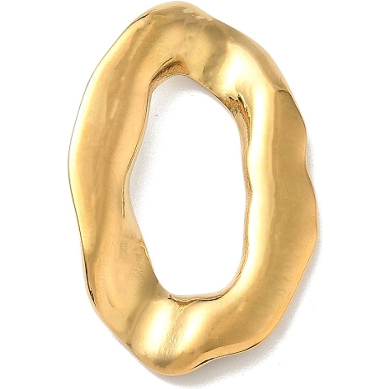 Anneaux de liaison ovales texturés en acier inoxydable 304, dorés — Accessoires pour bijoux