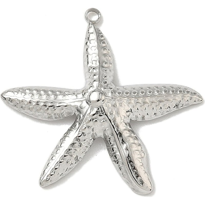 Charms Étoile de Mer en Acier Inoxydable 304, 27x29x4mm — Breloques et pendentifs