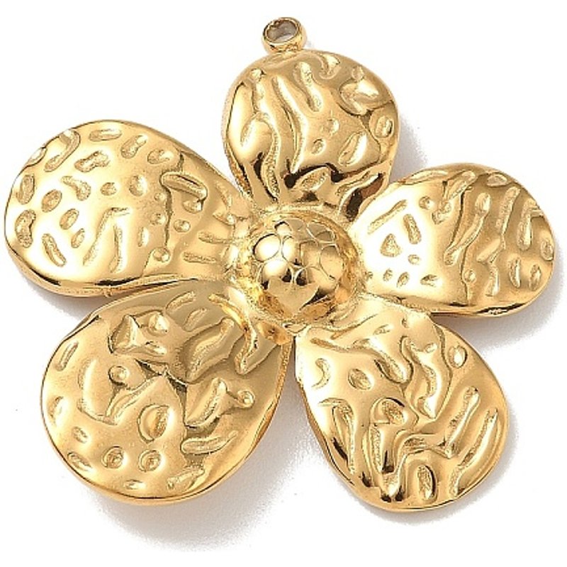 Pendentifs en Acier Inoxydable 304, Charms Fleur, Doré — Breloques et pendentifs