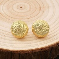 Boucles d'oreilles clous demi-ronde en laiton - Plaqué or 18K, 18mm — Bijoux fantaisie