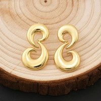 Boucles d'oreilles en laiton Double Lune, plaquées or 18K, sans cadmium ni plomb — Bijoux fantaisie
