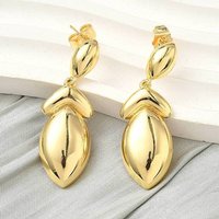 Boucles d'oreilles pendantes en laiton Horse Eye, plaquées or 18K — Bijoux fantaisie
