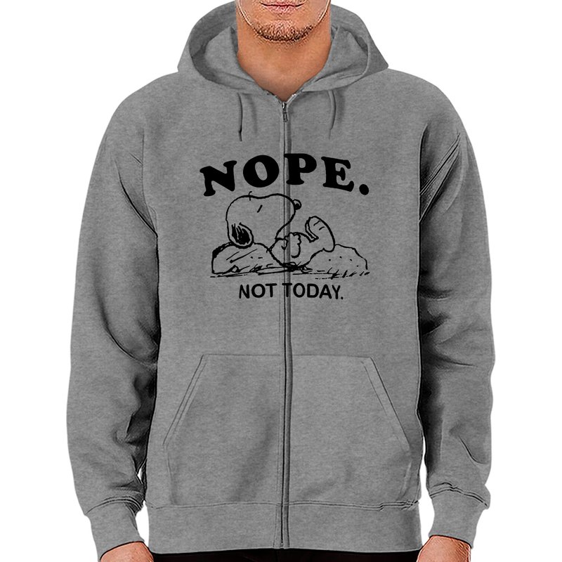 Hoodie zippé Snoopy Nope Not Today pour unisex — Sweats à capuche pour hommes