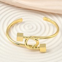 Bracelets en laiton pour femmes - Plaqué or 18K, sans plomb ni cadmium — Bracelet Femme