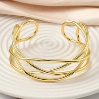 Brass Cuff Bangles for Women, 18K Gold Plated, Lead Free — Bracelet Women