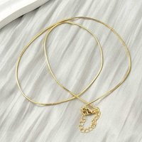 Collier en Chaîne Serpent en Laiton de 1MM pour Femmes et Hommes, Plaqué Or 18K — Collier pendentif