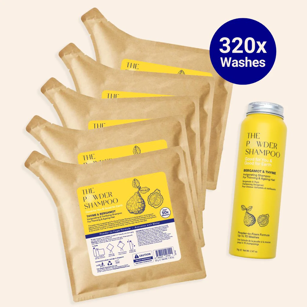 1 Year Supply - (320x Washes) Invigorating Shampoo For Thinning & Ageing Hair Bergamot, Biotin, Ginger & Ginseng — Shampoo
