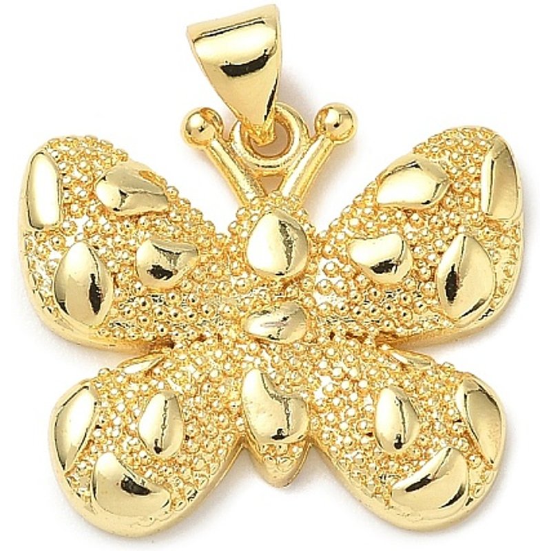 Pendentif en laiton en forme de papillon, plaqué or 18K, sans plomb ni cadmium — Breloques et pendentifs