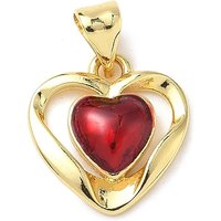 Pendentif en Émail en Laiton, Cœur, Plaqué Or 18K, Sans Plomb — Breloques et pendentifs