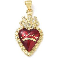 Brass Micro Pave Cubic Zirconia Sacred Heart Pendant — Charms & Pendants