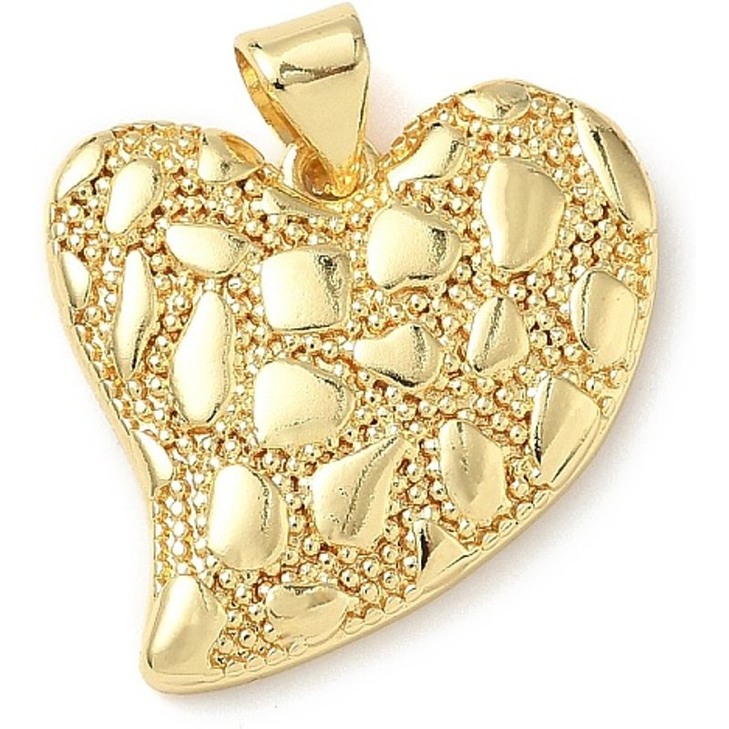 Brass Heart Pendant, 18K Gold Plated, Lead and Cadmium Free — Charms & Pendants
