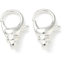 Brass Lobster Claw Clasps, Lead Free, Silver Plated, 20x13mm — Jewelry Findings