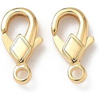 Attaches de homard en laiton Rhombus, plaqué or 24K — Accessoires pour bijoux