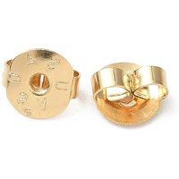 Écrous de Boucles d'Oreilles en Laiton, Ronds, Plaqués Or 24K, Sans Plomb ni Cadmium — Accessoires pour bijoux