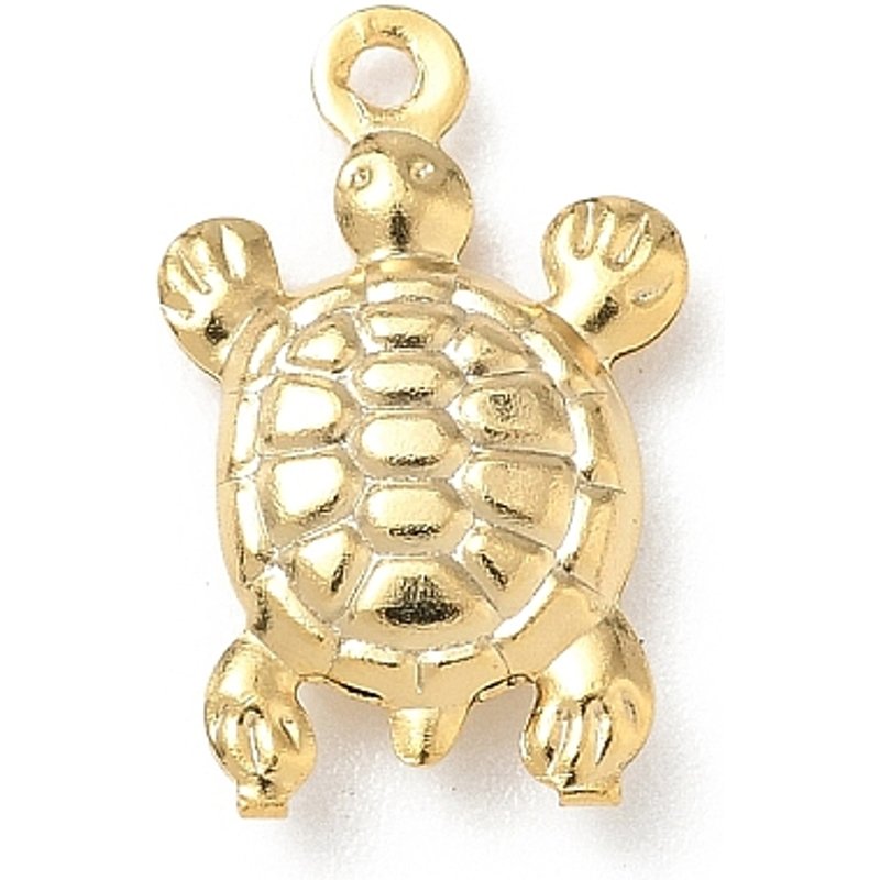 Brass Tortoise Pendant, 24K Gold Plated, Lead & Cadmium Free — Charms & Pendants