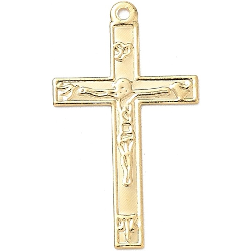 Pendentif Crucifix en Laiton, Plaqué Or 24K, Sans Plomb, Sans Cadmium — Breloques et pendentifs