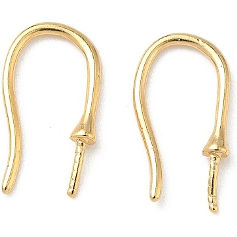 Crochets de Boucles d'Oreilles en Laiton, Sans Plomb, Plaqués Or — Accessoires pour bijoux