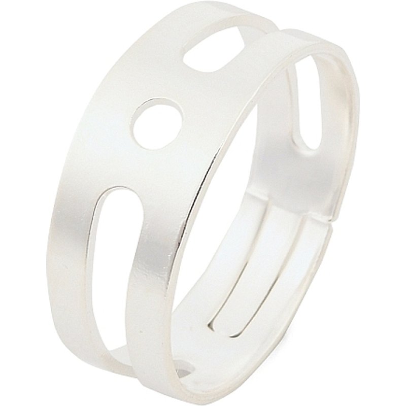 316 Surgical Stainless Steel Finger Ring Settings, Silver, 17mm — Jewelry Findings