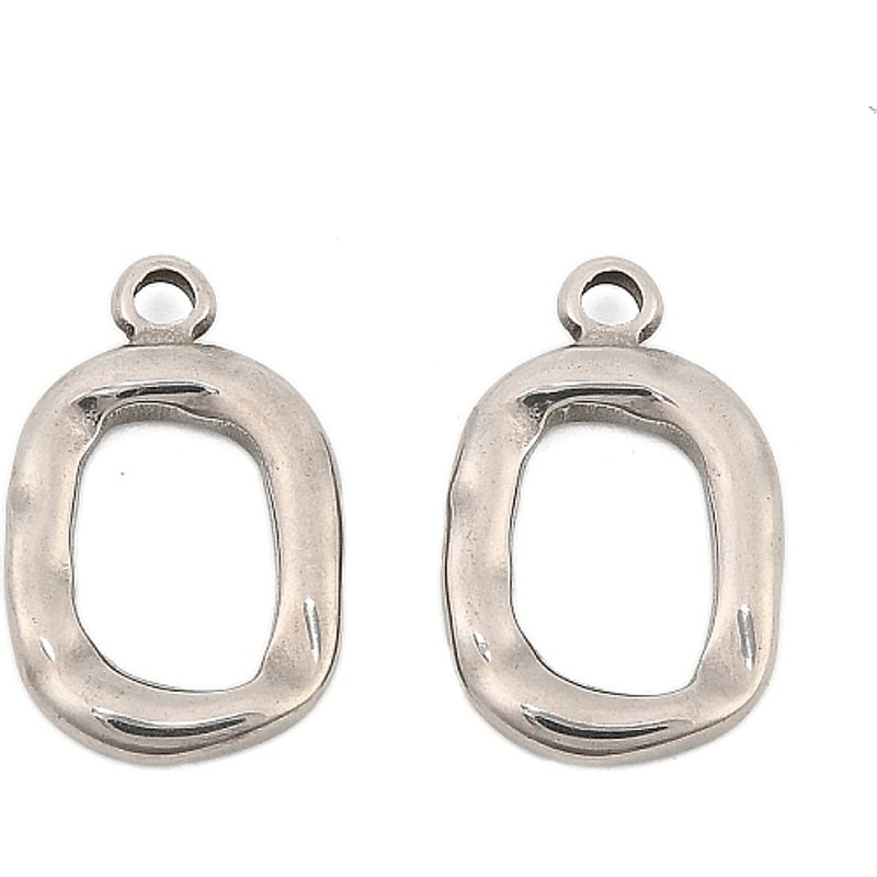 304 Stainless Steel Oval Pendants with 1.9mm Hole — Charms & Pendants