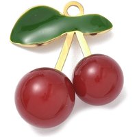 Pendentif en Acier Inoxydable avec Finition Acrylique Cerise — Breloques et pendentifs