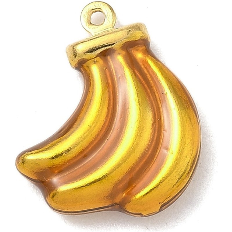 Pendentif en Émail de Banane en Acier Inoxydable 304, Plaqué Or 18K — Breloques et pendentifs