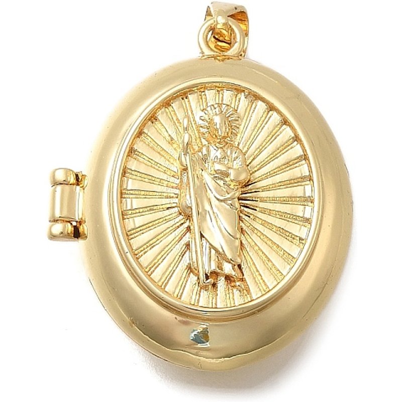 Pendentif en laiton avec charmes de Saint Jude, plaqué or 18K — Breloques et pendentifs