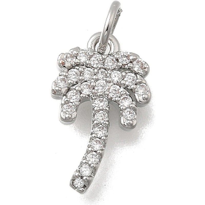 Pendentif en Zircon Cubique Pave Micro en Laiton - Arbre de Coco — Breloques et pendentifs