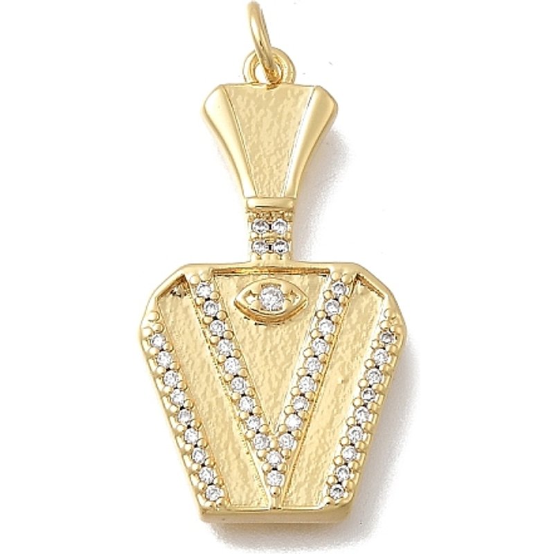 Pendants en laiton micro pavé zircon cubique, plaqué or 18K — Breloques et pendentifs